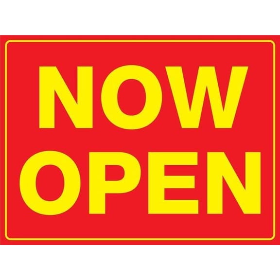 Now Open Rustic 8"x12" Metal Tin Sign - Outdoor & Home Wall Decor for Cafe, Bar & Kitchen
