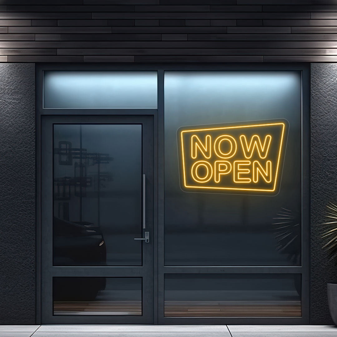 Now Open Square Sign (Red, 30"(W)x21"(H), WallMounting(FreeWallMountingKit))