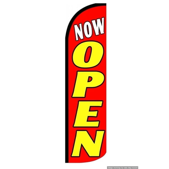 Now Open Windless flag Without Pole Advertisement /Business Flags | Feather Flag |
