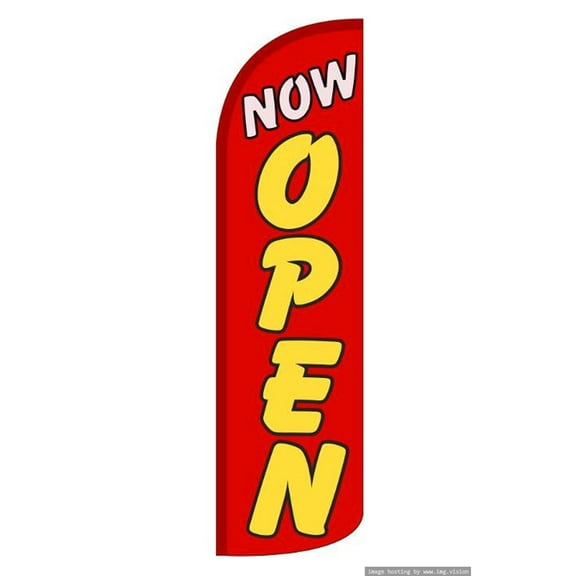 Now Open Windless flag Without Pole Advertisement /Business Flags | Feather Flag |