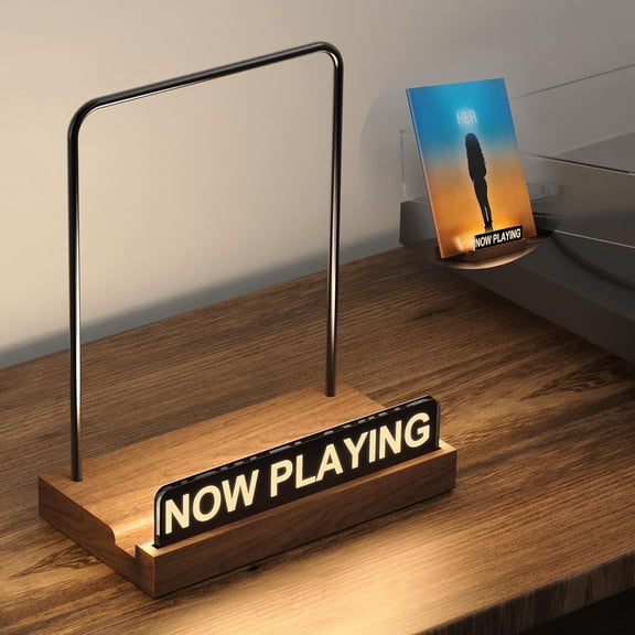 Now Playing Vinyl Record Stand , Light Up Album Display Holder , Vinyl Record Display , Album Player Stand with Fingerprint-Proof Acrylic, Warm White Light