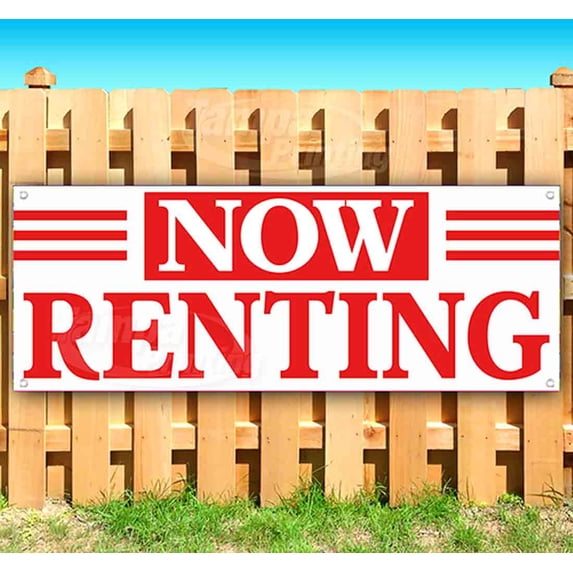 Now Renting 13 oz Vinyl Banner With Metal Grommets