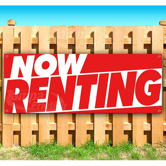 Now Renting 13 oz Vinyl Banner With Metal Grommets