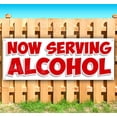 thumbnail image 1 of Now Serving Alcohol 13 oz Vinyl Banner With Metal Grommets, 1 of 4