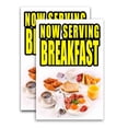 thumbnail image 1 of Now Serving Breakfast (24" X 36") Vinyl Decal Only (Pack of 2) |Sign|Sticker|Poster, 1 of 4