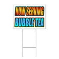 thumbnail image 1 of Now Serving Bubble Tea (18" x 24") Yard Sign, Includes Metal Step Stake, 1 of 6