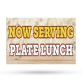 thumbnail image 1 of Now Serving Plate Lunch Vinyl Decal 12 Inch x 16 Inch Weatherproof Heavy-Duty Adhesive Backing | Freshly Made Meals, Restaurant Promotions, Local Favorites | Made in USA, 1 of 6