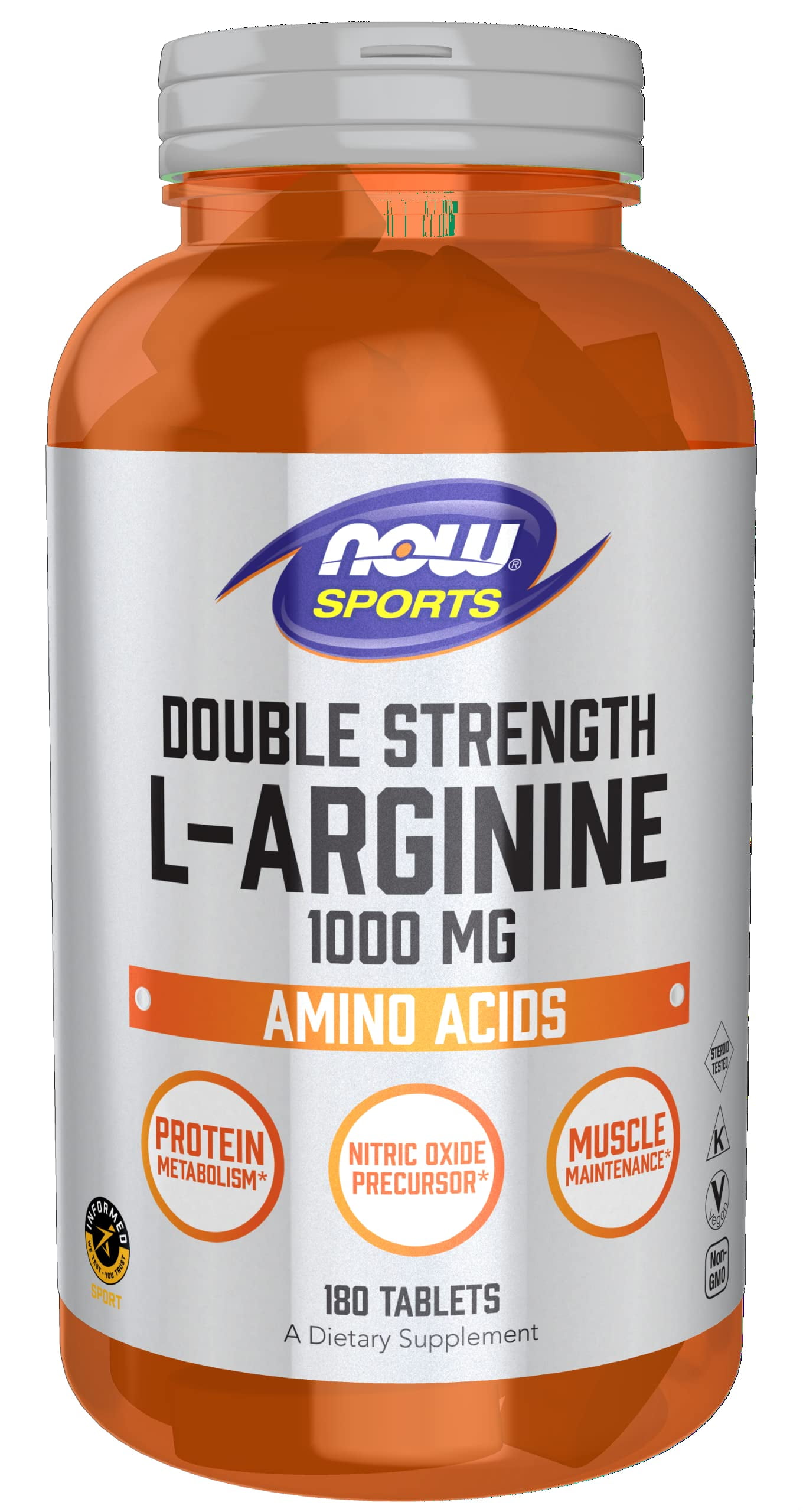 Now Sports Nutrition, LArginine Double Strength 1000Mg, Nitric Oxide
