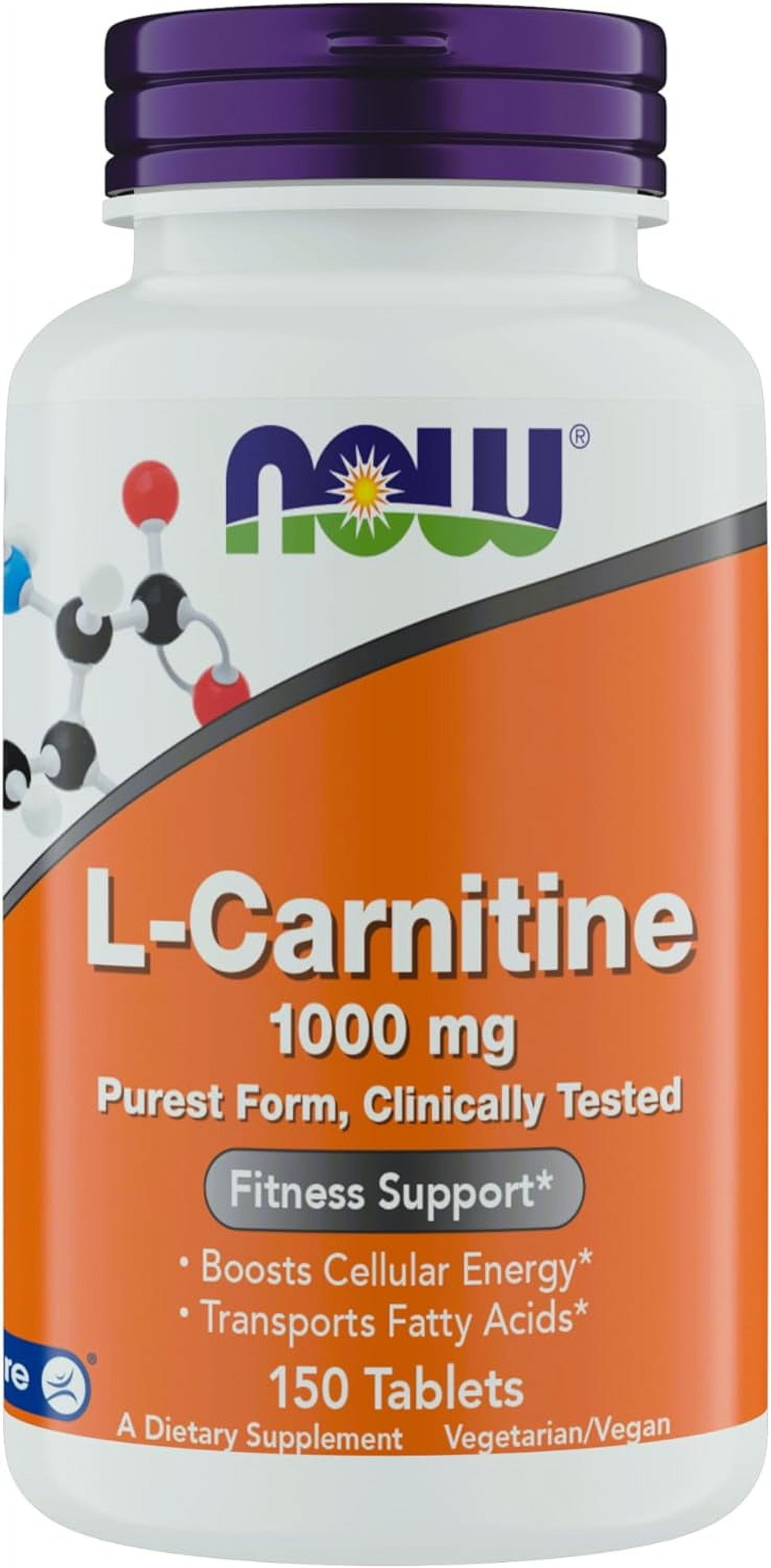 Now Supplements L-Carnitine 1000mg - 150 Tablets Value Size, Supports ...