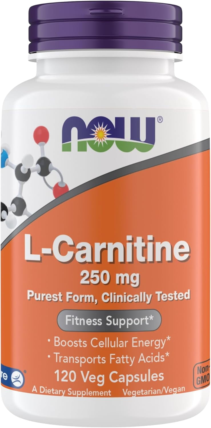 Now Supplements, L-Carnitine 250 mg, Purest Form*, Amino Acid*, Fitness ...