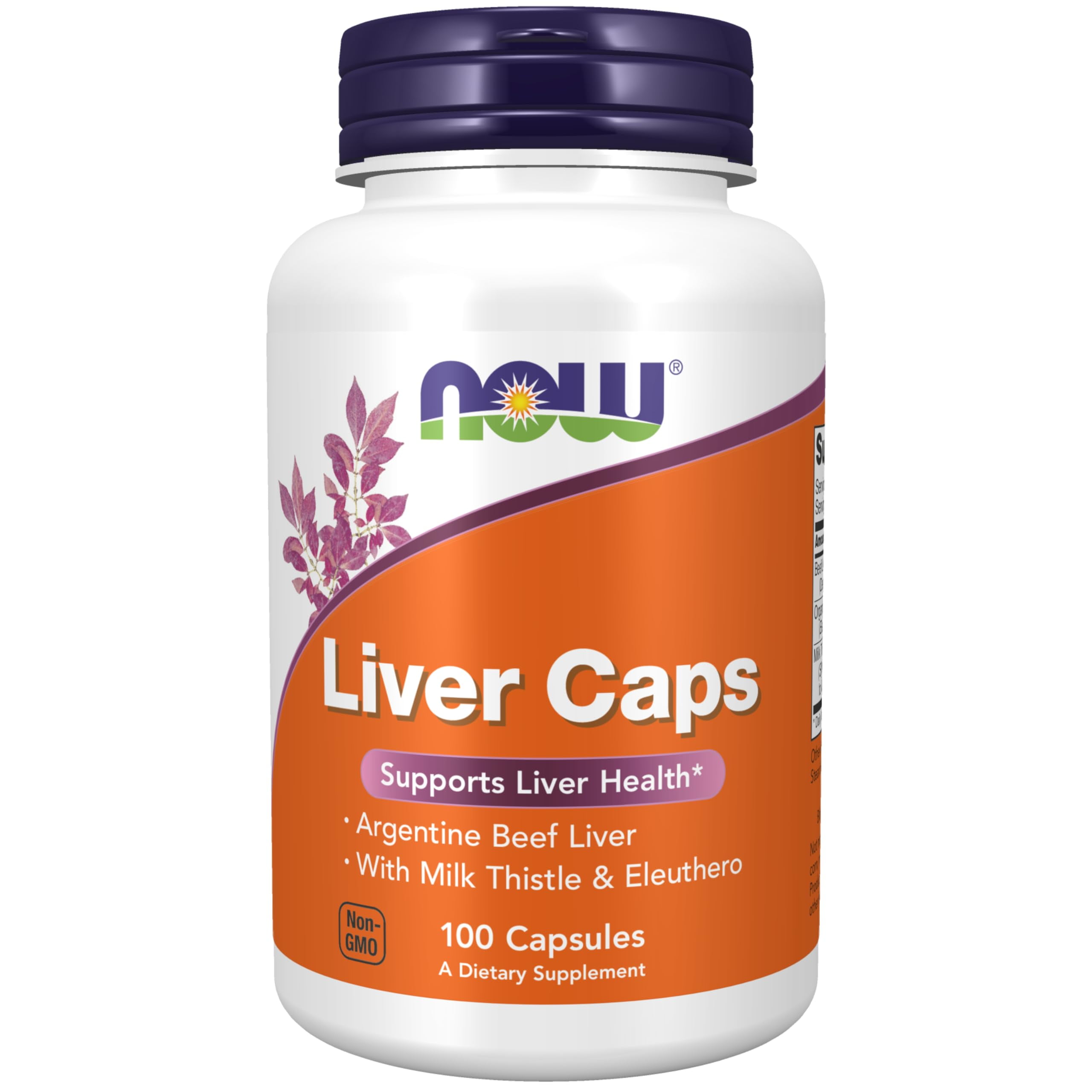 Now Supplements, Liver Caps With Milk Thistle And Eleuthero, Supports