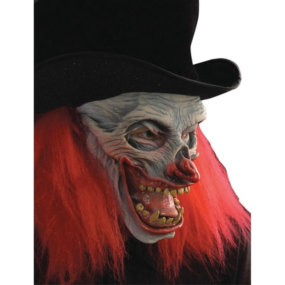 Now That's Funny, Evil Clown Mask with Attached Top Hat