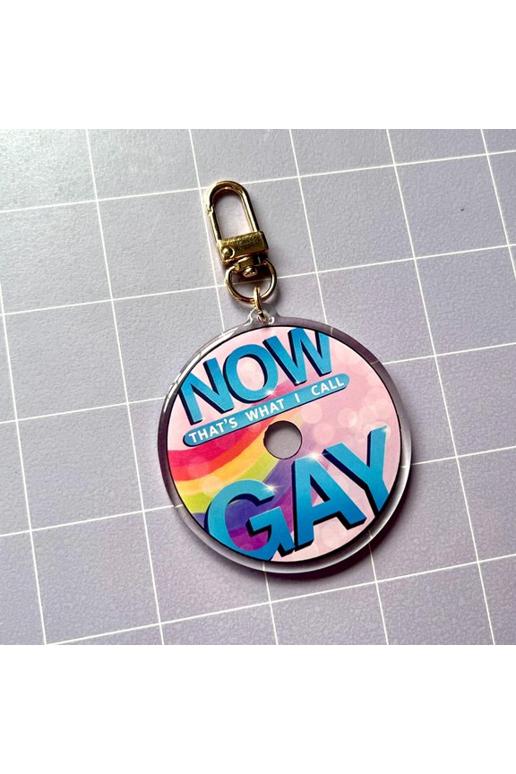 Now That's What I Call Gay CD 2.5 Acrylic Charm Keychain" (1 keychain)