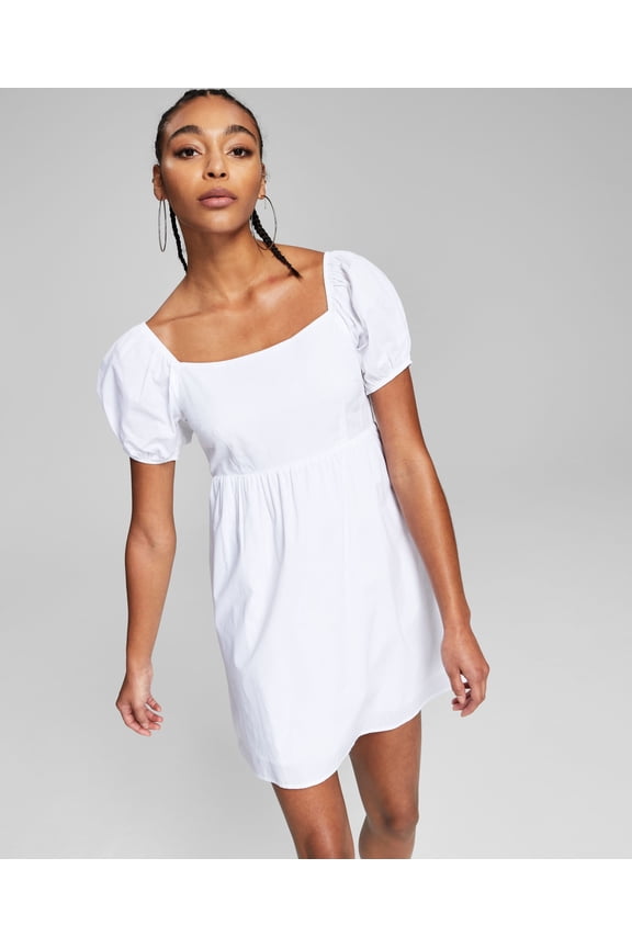 Now This Cotton Tie Trim Open Back Dress White 2XL