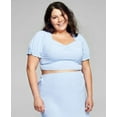 thumbnail image 1 of Now This Plus Size Tie Back Crop Top Cambray 2X, 1 of 3