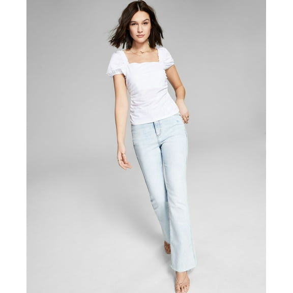 Now This Puff Sleeve Top White S