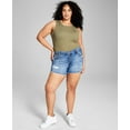 thumbnail image 1 of Now This Trendy Plus Size Distressed High Rise Denim Shorts Cali Wash 20W, 1 of 1