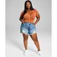 thumbnail image 1 of Now This Trendy Plus Size High Rise Boyfriend Jean Shorts Augie Wash 20W, 1 of 1