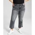 thumbnail image 1 of Now This Trendy Plus Size High Rise Step Hem Jeans Riley Wash 14W, 1 of 2