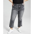 thumbnail image 1 of Now This Trendy Plus Size High Rise Step Hem Jeans Riley Wash 22W, 1 of 3