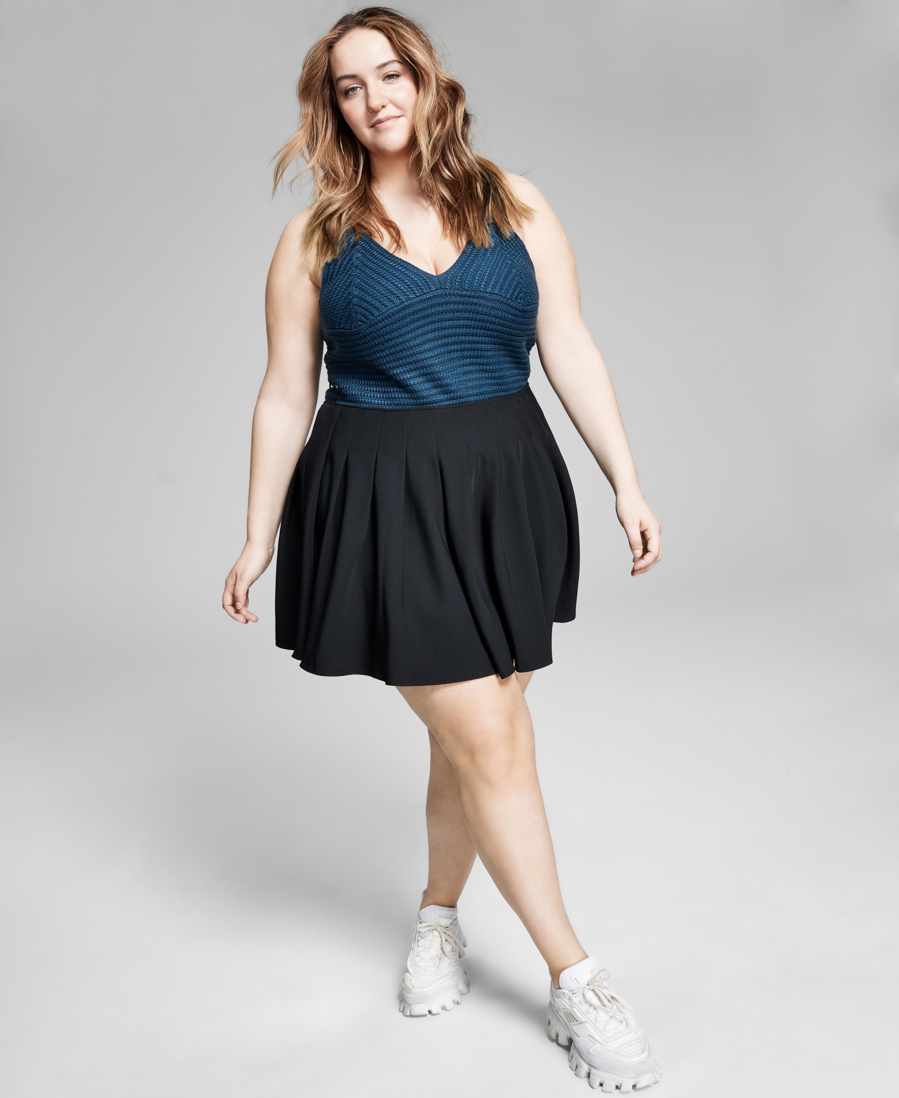 Pleated tennis skirt plus size best sale