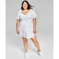 thumbnail image 1 of Now This Trendy Plus Size Tiered Fit Flare Dress White 2X, 1 of 1