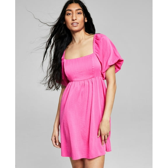 Now This Womens Babydoll Dress Fuschia 2XL