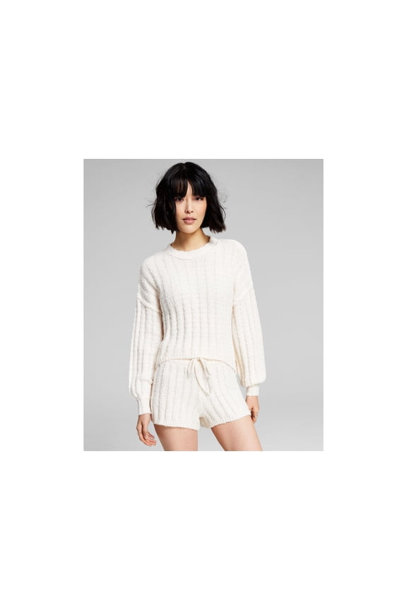 Now This Womens Cable Knit Sweater Cream L