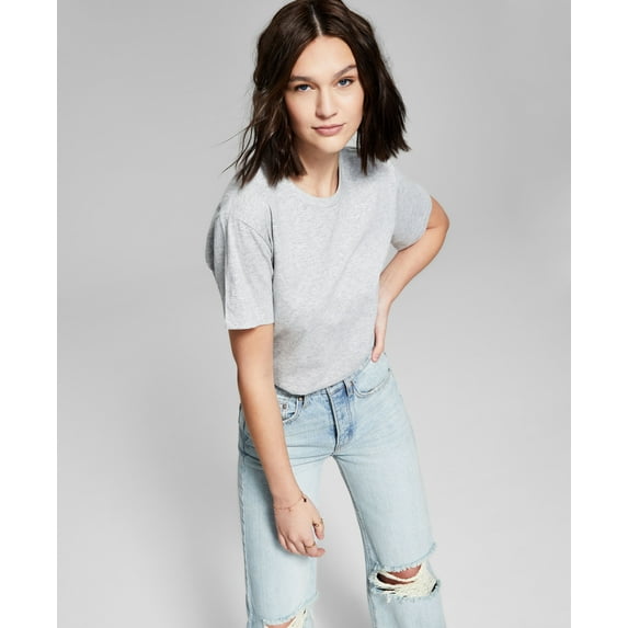 Now This Womens Cotton Boyfriend T-Shirt Medium Heather Grey L