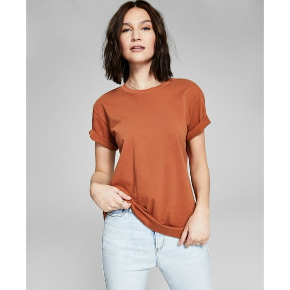 Now This Womens Cotton Boyfriend T-Shirt Mocha Brown XS