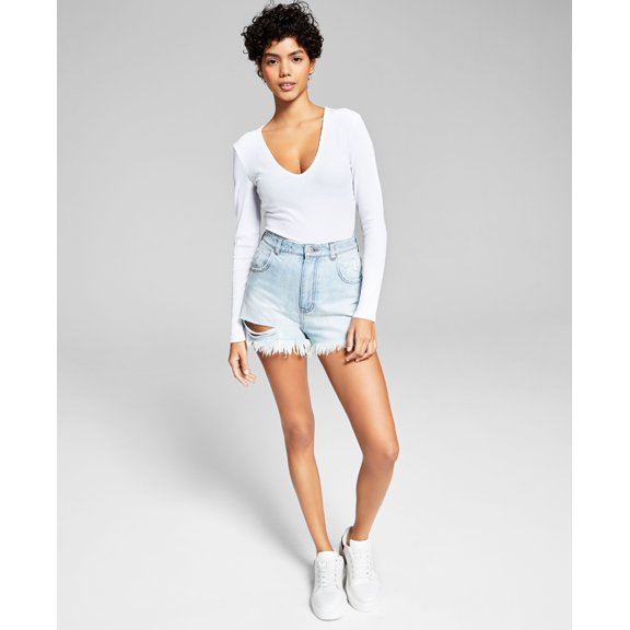 Now This Womens Cotton Frayed Denim Shorts Nixon 25