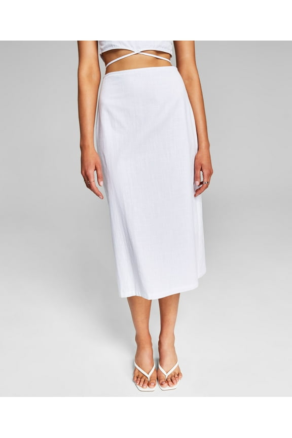 Now This Womens Cotton Midi Skirt White XS