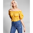 thumbnail image 1 of Now This Womens Cotton Off The Shoulder Top Honey XS, 1 of 1