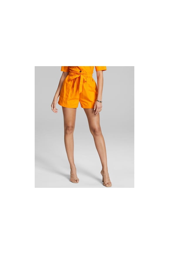 Now This Womens Cotton Paperbag Shorts Mango L