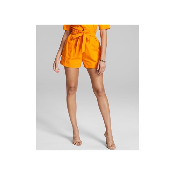 Now This Womens Cotton Paperbag Shorts Mango XL