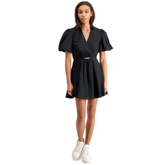 Now This Womens Cutout Fit Flare Dress Black XS
