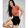 thumbnail image 1 of Now This Womens High Rise Frayed Denim Shorts Breaker Black 25, 1 of 1