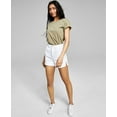 thumbnail image 1 of Now This Womens High Rise Frayed Denim Shorts White 32, 1 of 1