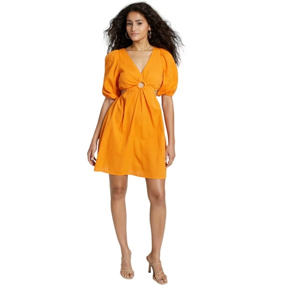 Now This Womens Keyhole Cotton Mini Dress Mango M