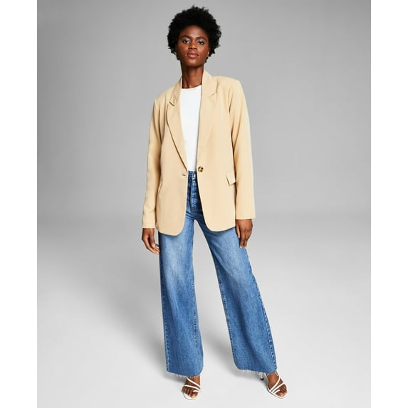 Now This Womens Oversized Blazer Camel Brown XL