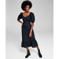 thumbnail image 1 of Now This Womens Puff Sleeve Midi Dress Black XS, 1 of 1