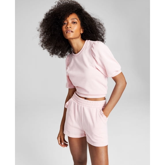 Now This Womens Puff Sleeve Sweatshirt Bubblegum M