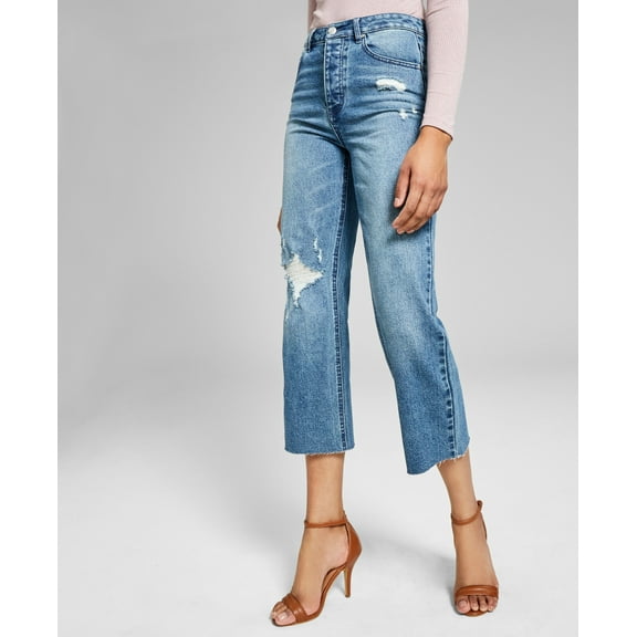 Now This Womens Ripped Mini Wide Leg Jeans Sorrel 29