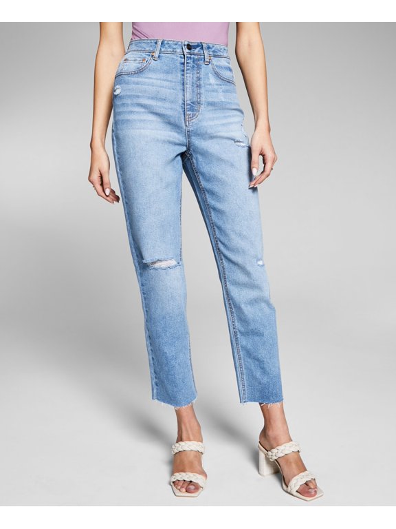 Now This Womens Ripped Mom Jeans Benny Wash 29