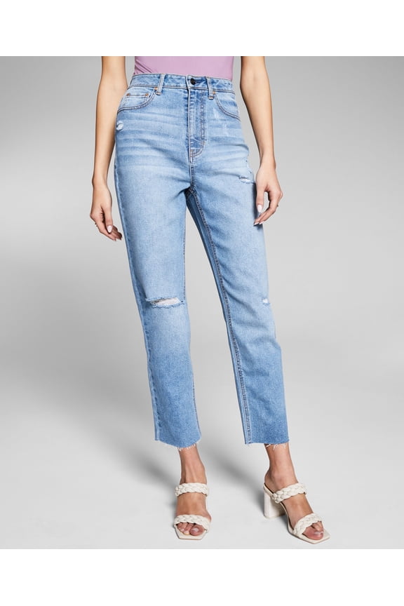Now This Womens Ripped Mom Jeans Benny Wash 29