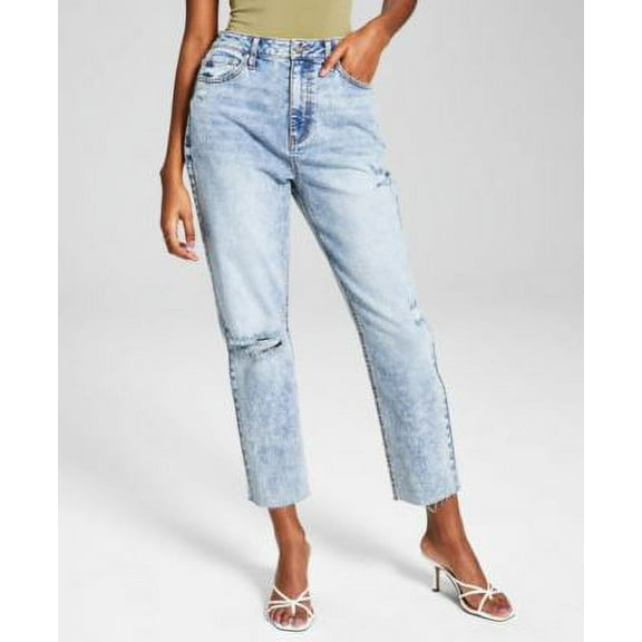 Now This Womens Ripped Mom Jeans Bosko Med Wash 27