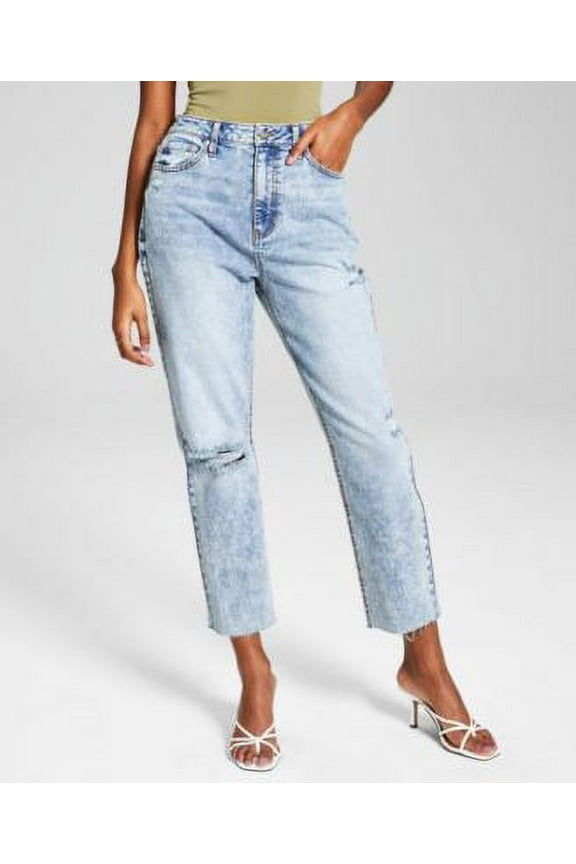 Now This Womens Ripped Mom Jeans Bosko Med Wash 27