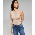 thumbnail image 1 of Now This Womens Ruched Tank Top Almond S, 1 of 1