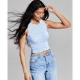 thumbnail image 1 of Now This Womens Ruched Tank Top Chambray Blue M, 1 of 1