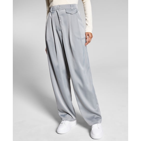 Now This Womens Satin Trousers Slate Grey XL